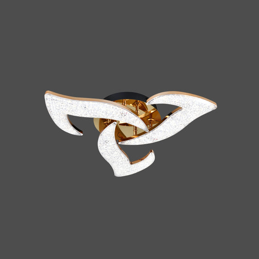 Lustra LED RFAN, Model R9179/3, Cu Telecomanda, 3 Tipuri De Lumina, Intensitate Reglabila, 60W, Auriu