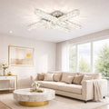 Lustra LED RFAN, Model R9183/4, Cu Telecomanda, 3 Tipuri De Lumina, Intensitate Reglabila, 72W, Argintiu
