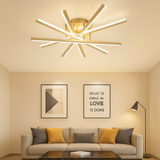 Lustra LED RFAN, Model JX630116-5, cu Telecomanda, 3 Tipuri de Lumina, Intensitate Reglabila, 95W, Auriu 1