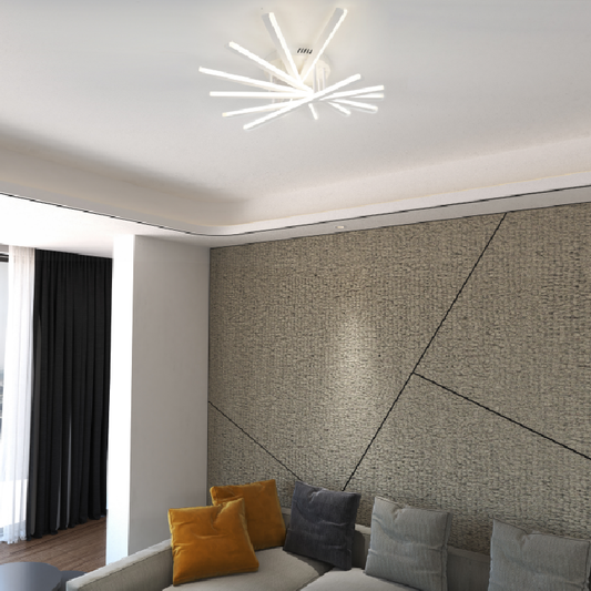 Lustra LED RFAN, Model JX630116-7, cu Telecomanda, 3 Tipuri de Lumina, Intensitate Reglabila, 125W, Alb 2