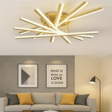 Lustra LED RFAN, Model JX630116-7, cu Telecomanda, 3 Tipuri de Lumina, Intensitate Reglabila, 125W, Auriu 1