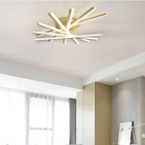 Lustra LED RFAN, Model JX630116-7, cu Telecomanda, 3 Tipuri de Lumina, Intensitate Reglabila, 125W, Auriu