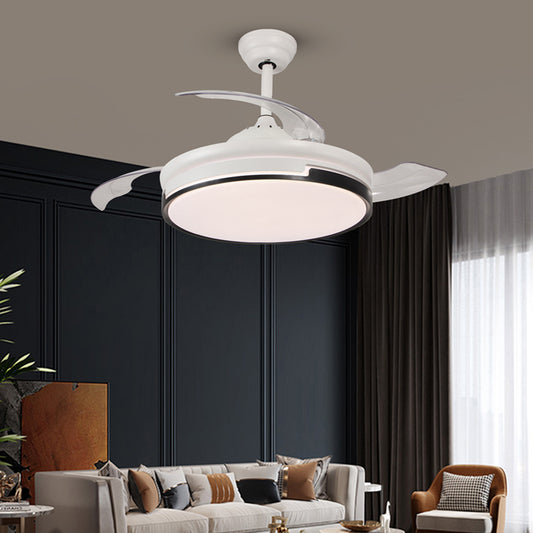 Lustra cu ventilator, ESC-410YY WH+BK, design modern, Alb