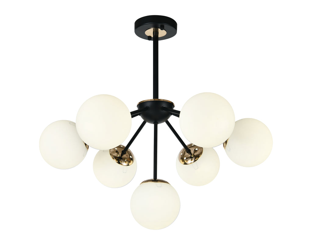 Lustra RFAN, Model N36368-7, Cu Abajururi, 7 X E27, Negru