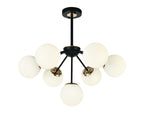 Lustra RFAN, Model N36368-7, Cu Abajururi, 7 X E27, Negru
