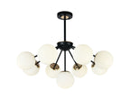 Lustra RFAN, Model N36368-9, Cu Abajururi, 9 X E27, Negru