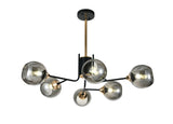 Lustra RFAN, Model N6802-6, Cu Abajururi, 6 X E27, Negru