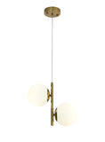 Pendul RFAN, Model N6803-2, Cu 2 Abajururi, 2 x E27, Inaltime Reglabila, Auriu