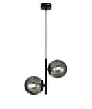 Pendul RFAN, Model N6804-2, Cu 2 Abajururi, 2 x E27, Inaltime Reglabila, Negru