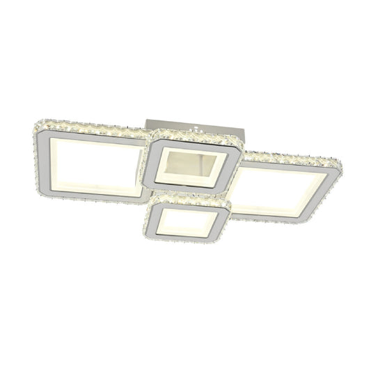 Lustra LED RFAN, Model R9003/2+2, cu Telecomanda, 3 Tipuri de Lumina, Intensitate Reglabila, 160W, Alb
