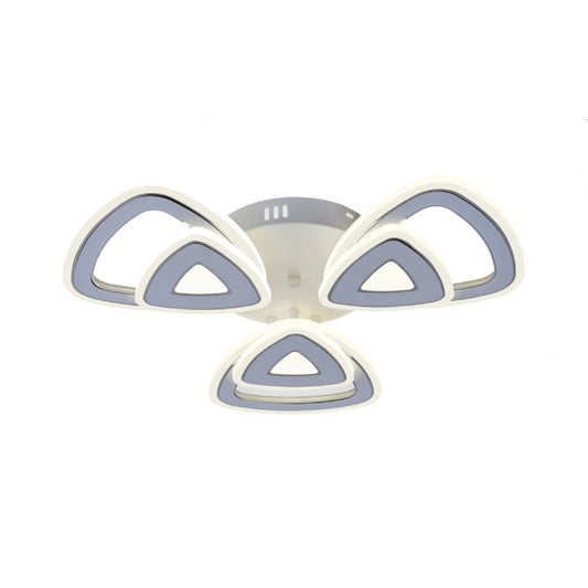 Lustra LED RFAN, Model R9008/3+3, cu Telecomanda, 3 Tipuri de Lumina, Intensitate Reglabila, 132W, Alb