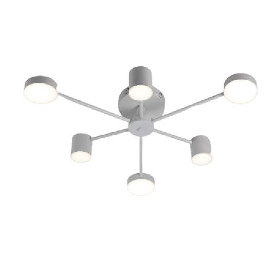Lustra LED RFAN, Model R9029-6, cu Telecomanda, 3 Tipuri de Lumina, Intensitate Reglabila, 72W, Alb