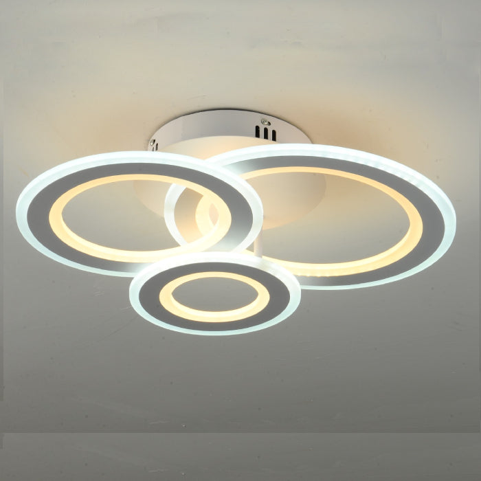 Lustra LED RFAN, Model M978-3C, cu Telecomanda, 3 Tipuri de Lumina, Intensitate Reglabila, 178W, Alb