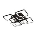 Lustra LED RFAN, Model R9061/4+4, Cu Telecomanda, 3 Tipuri De Lumina, Intensitate Reglabila, 216W, Negru