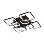 Lustra LED RFAN, Model R9061/4+4, Cu Telecomanda, 3 Tipuri De Lumina, Intensitate Reglabila, 216W, Negru