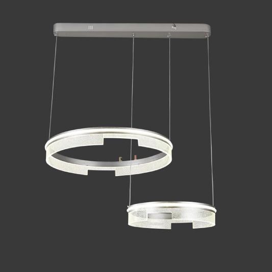 Lustra LED Tip Pendul RFAN, Model C23011/2, Cu Telecomanda, 3 Tipuri De Lumina, Inaltime Reglabila, 240W, Gri