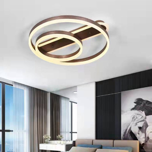 Lustra LED RFAN, Model F2339, cu Telecomanda, 3 Tipuri de Lumina, Intensitate Reglabila, 142W, Maro