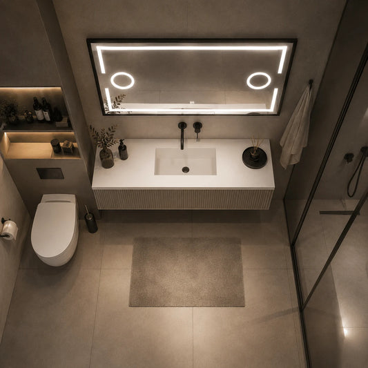 Oglinda LED 120×80 cm, 2 Lupe Cosmetice Iluminate LED, Iluminare Spate, Dezaburire, Touch, 3 Tipuri de Lumină, IP65, cu Rama Neagra