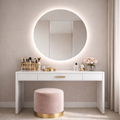 Oglinda LED Rotunda Premium 60×60 cm, Lumina Spate, 3 Tipuri de Lumina – Calda, Rece, Neutra