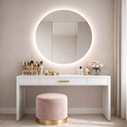 Oglinda LED Rotunda Premium 70×70 cm, Lumina Spate, 3 Tipuri de Lumina – Calda, Rece, Neutra