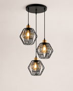 Pendul RFAN, Model 4191-3, Cu Abajur, 3 X E27, Inaltime Reglabila, Negru