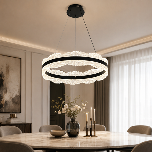 Pendul RFAN, Model R9188/600, Cu Telecomanda, 3 Tipuri De Lumina, Inaltime Reglabila, 132W, Negru