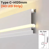 Profil LED Aplicat, Lungime 3m, Aluminiu, Alb