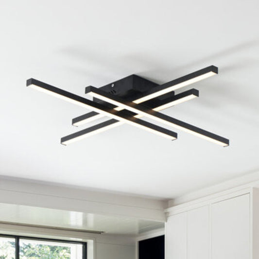 Lustra LED RFAN, Model R9111/4, Cu Telecomanda, 3 Tipuri De Lumina, Intensitate Reglabila, 66W, Negru