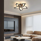 Lustra LED RFAN, Model R9176/5A1, cu Telecomanda, 3 Tipuri de Lumina, Intensitate Reglabila, 70W, Negru