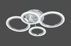 Lustra LED RFAN, Model R9180/2+2, Cu Telecomanda, 3 Tipuri De Lumina, Intensitate Reglabila, 72W, Argintiu