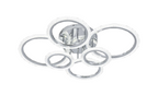 Lustra LED RFAN, Model R9180/2+2+2, Cu Telecomanda, 3 Tipuri De Lumina, Intensitate Reglabila, 132W, Argintiu