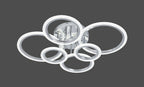Lustra LED RFAN, Model R9180/2+2+2, Cu Telecomanda, 3 Tipuri De Lumina, Intensitate Reglabila, 132W, Argintiu