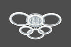 Lustra LED RFAN, Model R9180/3+3, Cu Telecomanda, 3 Tipuri De Lumina, Intensitate Reglabila, 108W, Argintiu