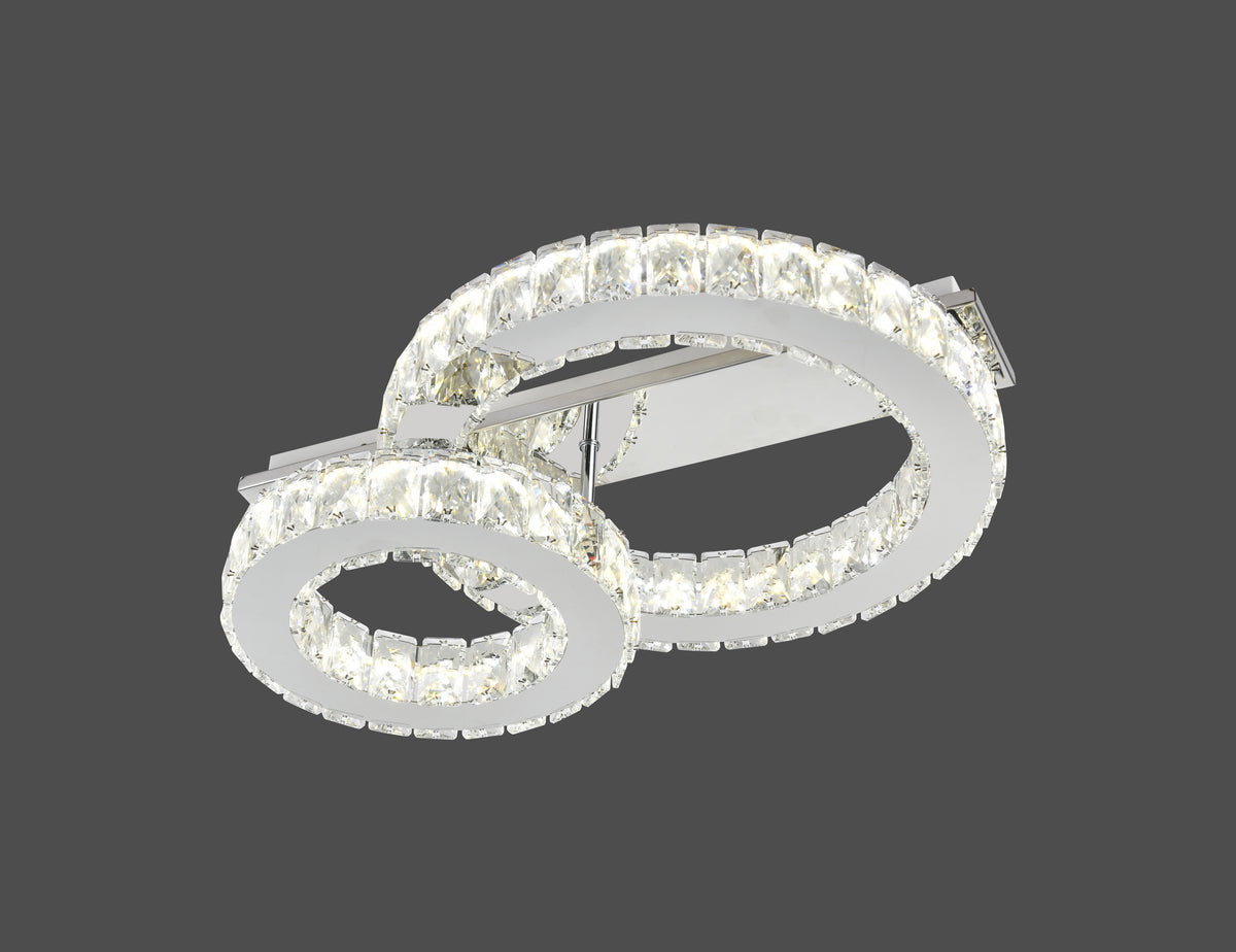 Lustra LED RFAN, Model R9182/1+1A1, Cu Telecomanda, 3 Tipuri De Lumina, Intensitate Reglabila, 66W, Argintiu