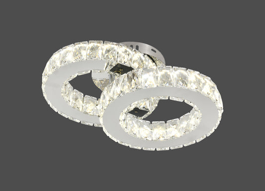 Lustra LED RFAN, Model R9182/2, Cu Telecomanda, 3 Tipuri De Lumina, Intensitate Reglabila, 52W, Argintiu