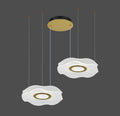 Lustra LED Tip Pendul RFAN, Model R9184/2, Cu Telecomanda, 3 Tipuri De Lumina, Inaltime Reglabila, 84W, Auriu