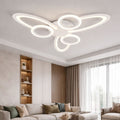 Lustra LED RFAN, Model R9185/3+3, Cu Telecomanda, 3 Tipuri De Lumina, Intensitate Reglabila, 96W, Alb
