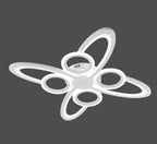 Lustra LED RFAN, Model R9185/4+4, Cu Telecomanda, 3 Tipuri De Lumina, Intensitate Reglabila, 128W, Alb