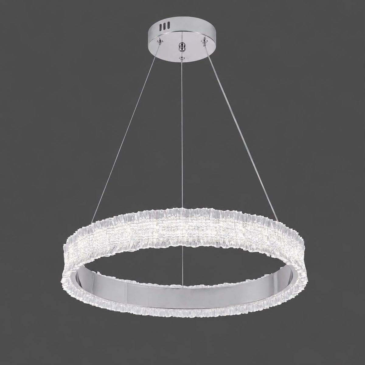 Pendul RFAN, Model R9195/500, Cu Telecomanda, 3 Tipuri De Lumina, Inaltime Reglabila, 108W, Argintiu