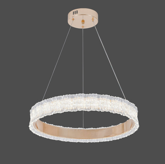 Pendul RFAN, Model R9195/500, Cu Telecomanda, 3 Tipuri De Lumina, Inaltime Reglabila, 108W, Auriu