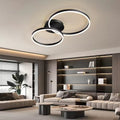 Lustra LED RFAN, Model R9091/2, Cu Telecomanda, 3 Tipuri De Lumina, Intensitate Reglabila, 40W, Negru