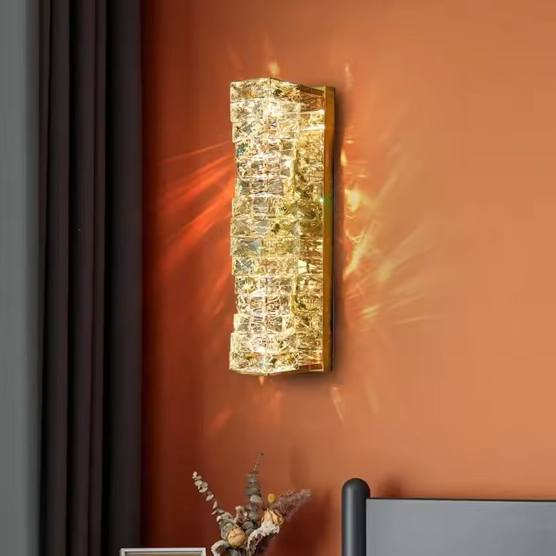 Aplica LED RFAN, Model B6720, Textura Cristal, 3 Tipuri De Lumina, 20W, Auriu