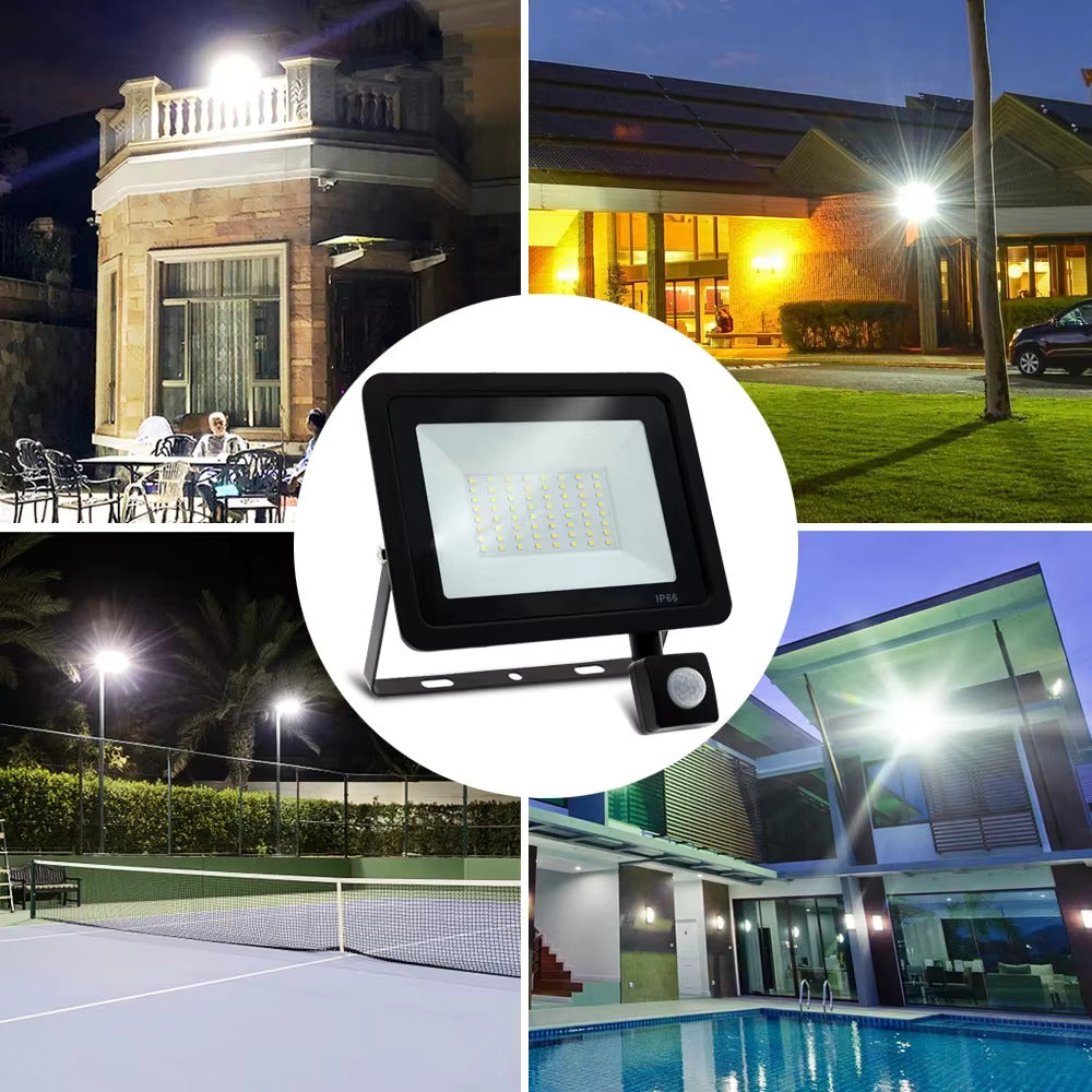 Proiector LED Cu Senzor De Miscare, Rezistent la Apa IP66, Lumina Rece, 220V, 100W