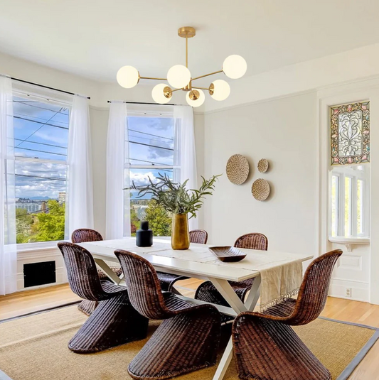 Lustra RFAN, Model 5506/6, Cu Abajururi, 6 X E27, Auriu