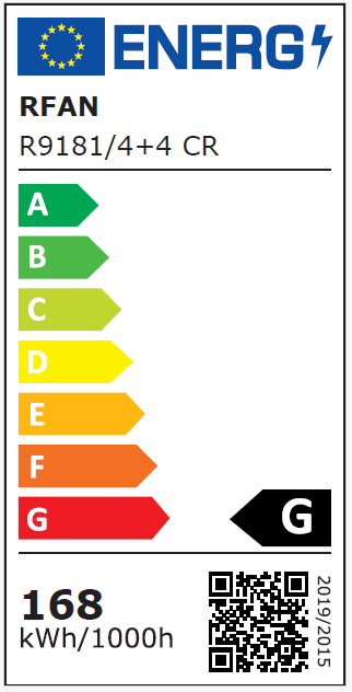 Lustra LED RFAN, Model R9181/4+4, Cu Telecomanda, 3 Tipuri De Lumina, Intensitate Reglabila, 168W, Argintiu