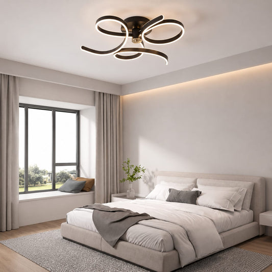 Lustra LED RFAN, Model T9870, cu Telecomanda, 3 Tipuri de Lumina, Intensitate Reglabila, 360W, Negru