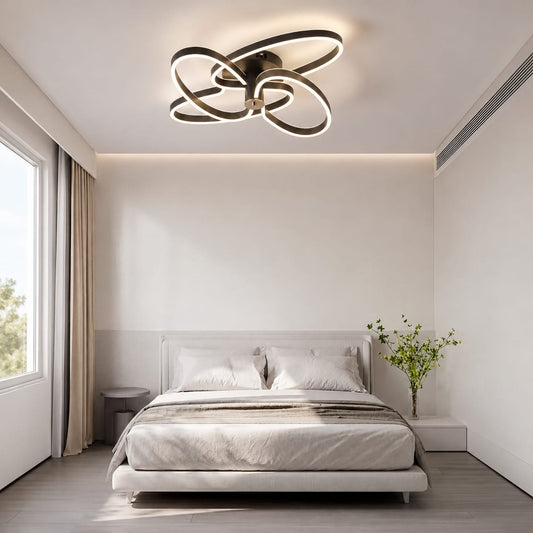 Lustra LED RFAN, Model T9874, cu Telecomanda, 3 Tipuri de Lumina, Intensitate Reglabila, 288W, Negru