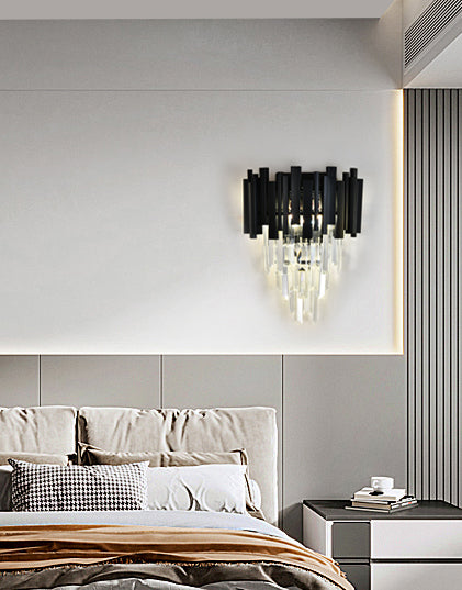 Aplica RFAN, Model WL339/2W, Textura Cristal, Metal, 2 X E27, Negru