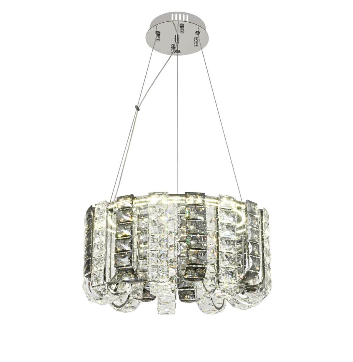 Candelabru LED RFAN, Model 70033-500, Textura Cristal, Metal, 60W, Argintiu