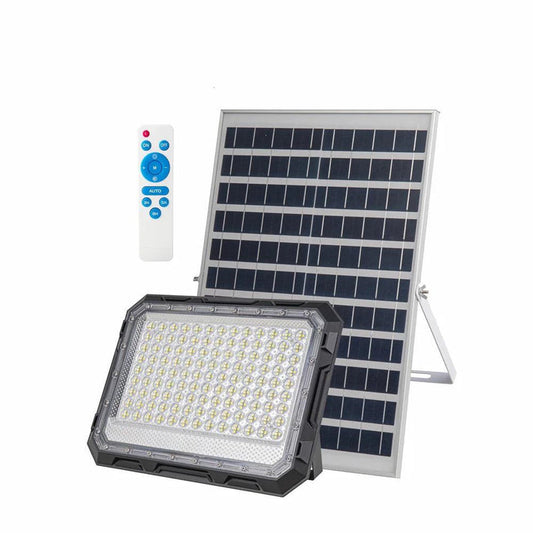 Proiector LED, cu Panou Solar si Telecomanda, Rezistent la Apa IP65, 100W